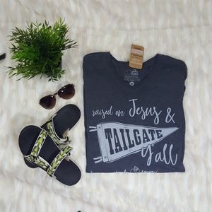 "Raised On Tailgates and Jesus Y'all " T-shirt